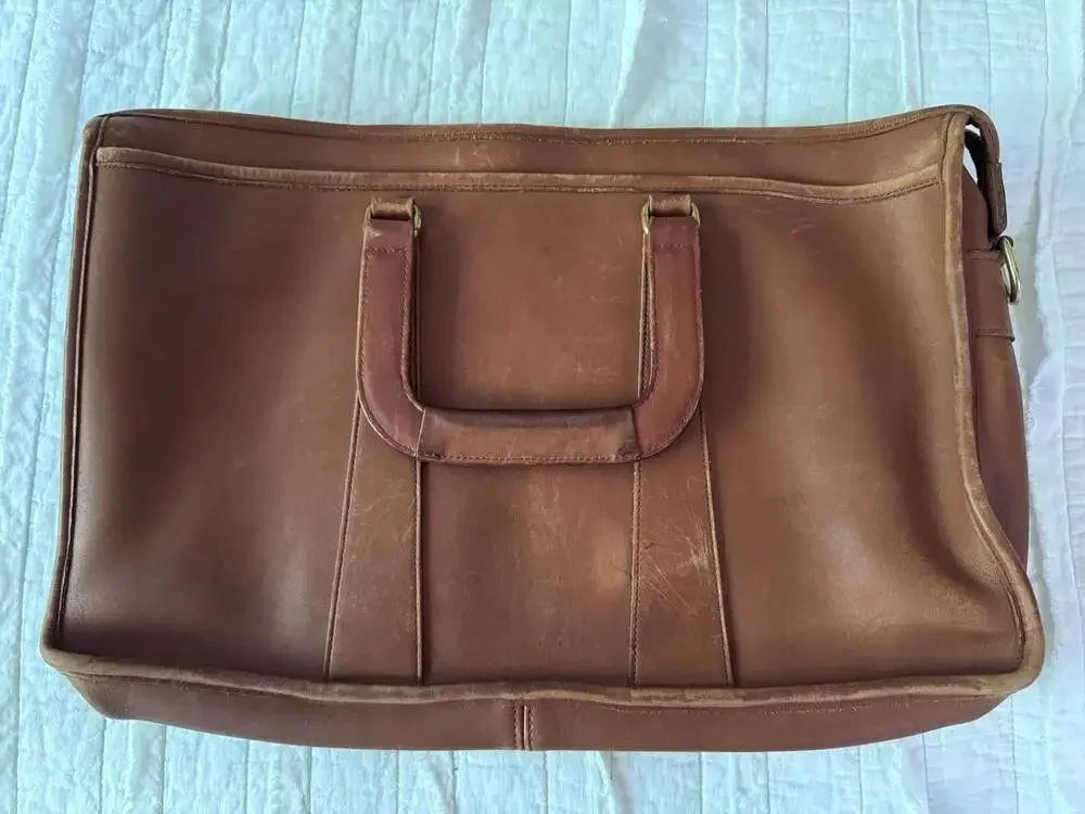 Vintage Coach Full-Grain Glove-Tanned Leather Business Briefcase M6C-5282